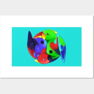 Dimorphism - Eclectus Parrots (Teal) Posters and Art